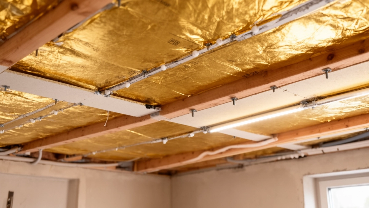 Montaż płyt PIR na suficie