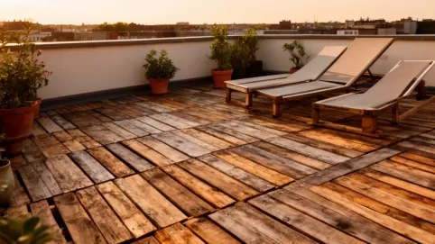 podłoga na taras z palet