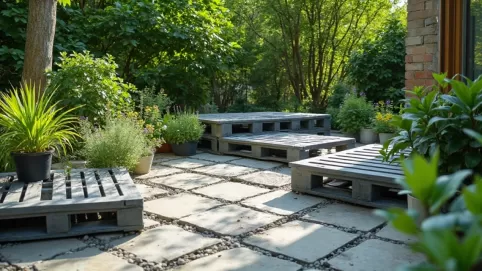 Taras z palet plastikowych